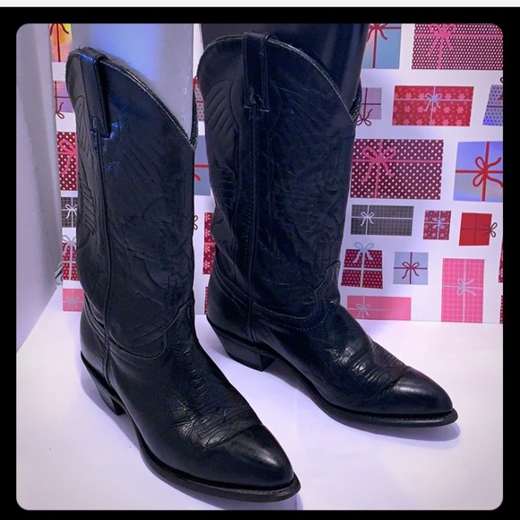 GentlyUsed DURANGO Mens Black Leather Boots: 7.5 - Picture 2 of 8